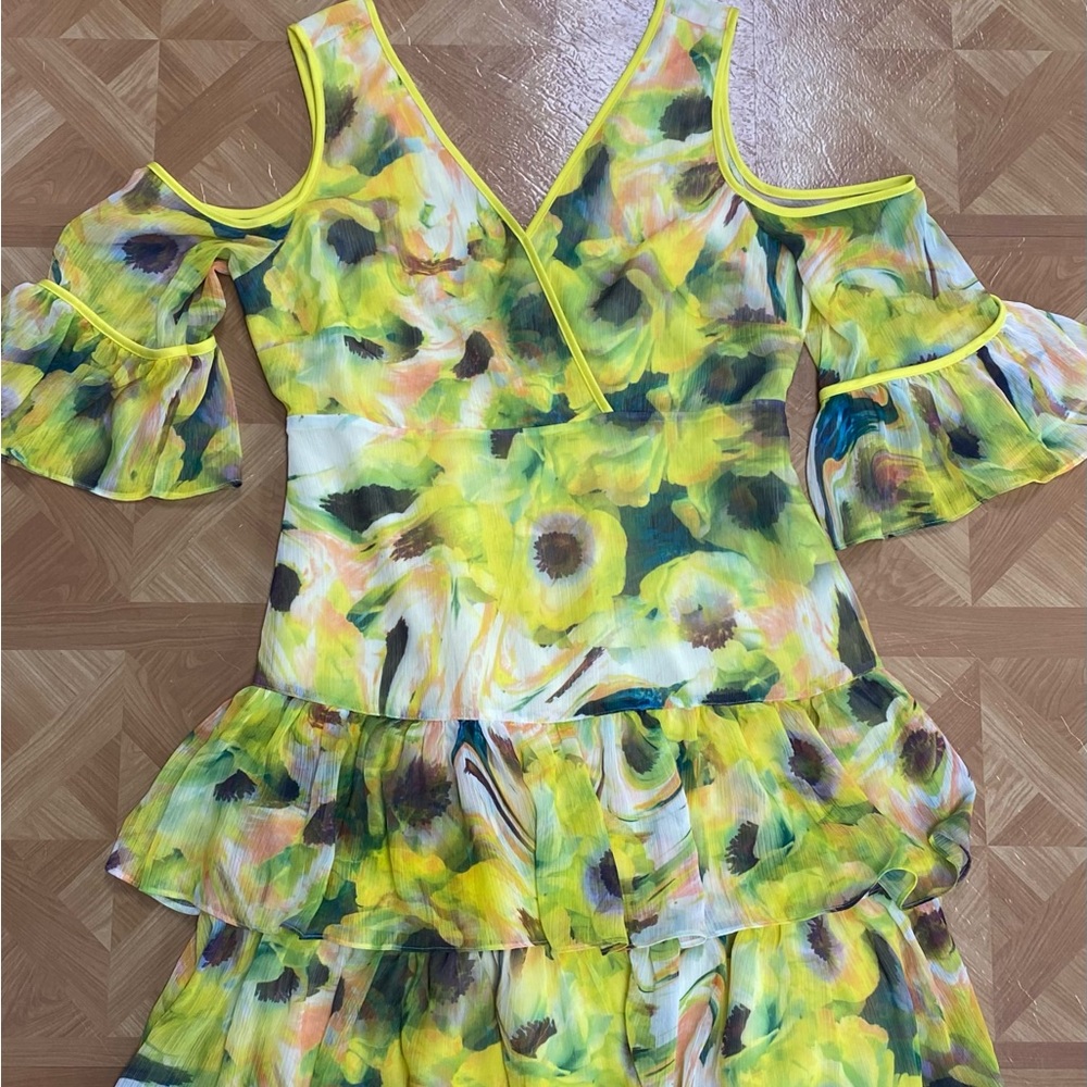 Bar III Warped Flower Dress